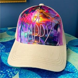 🧢 Claire’s Be Happy NWT glitter baseball hat rainbow 🌈